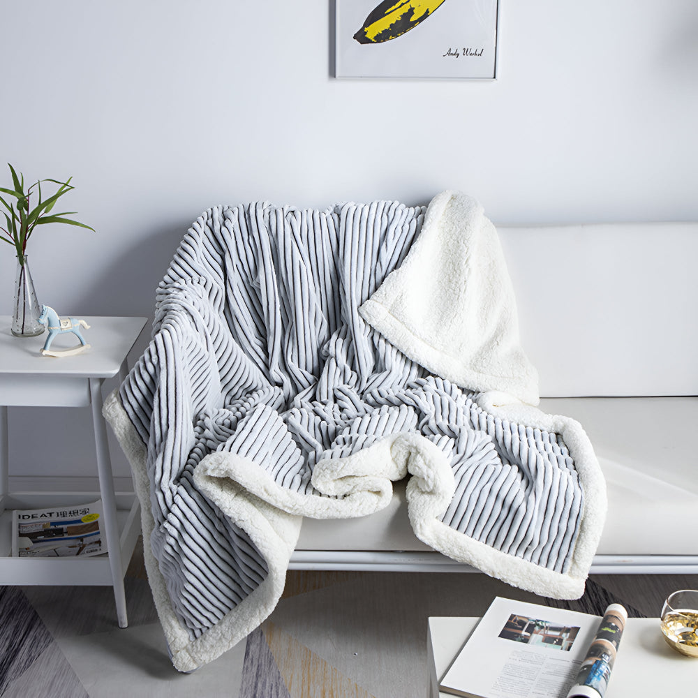 BowLift | Fluffy Stripes Sherpa Blanket