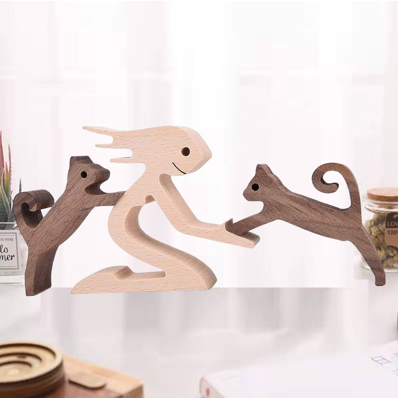 BowLift | Gift For Pet Lovers - Wood Sculpture Table Ornaments - The Love Between You And Your Fur-Friend