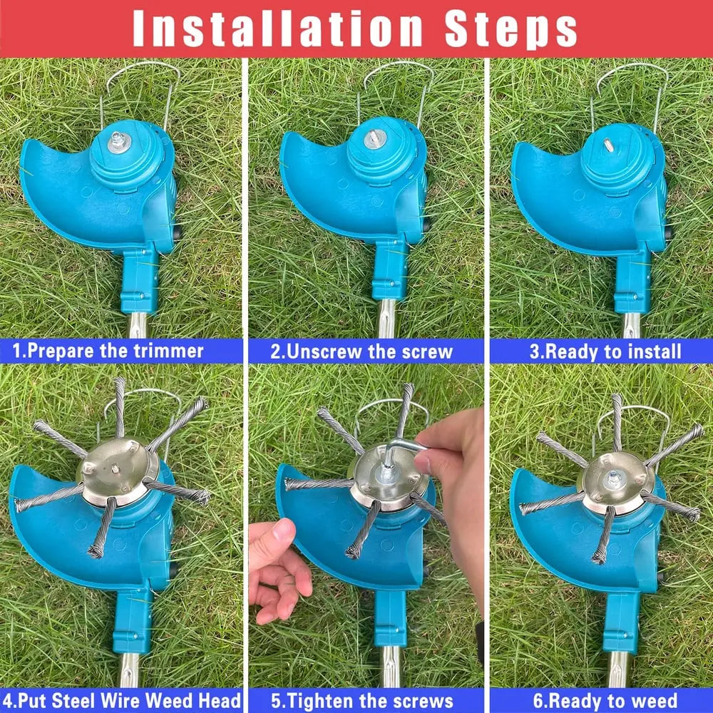 BowLift | 15 cm Wire Brush Head for Grass Trimmer – Weed Brush for Yard, Paths & Garden