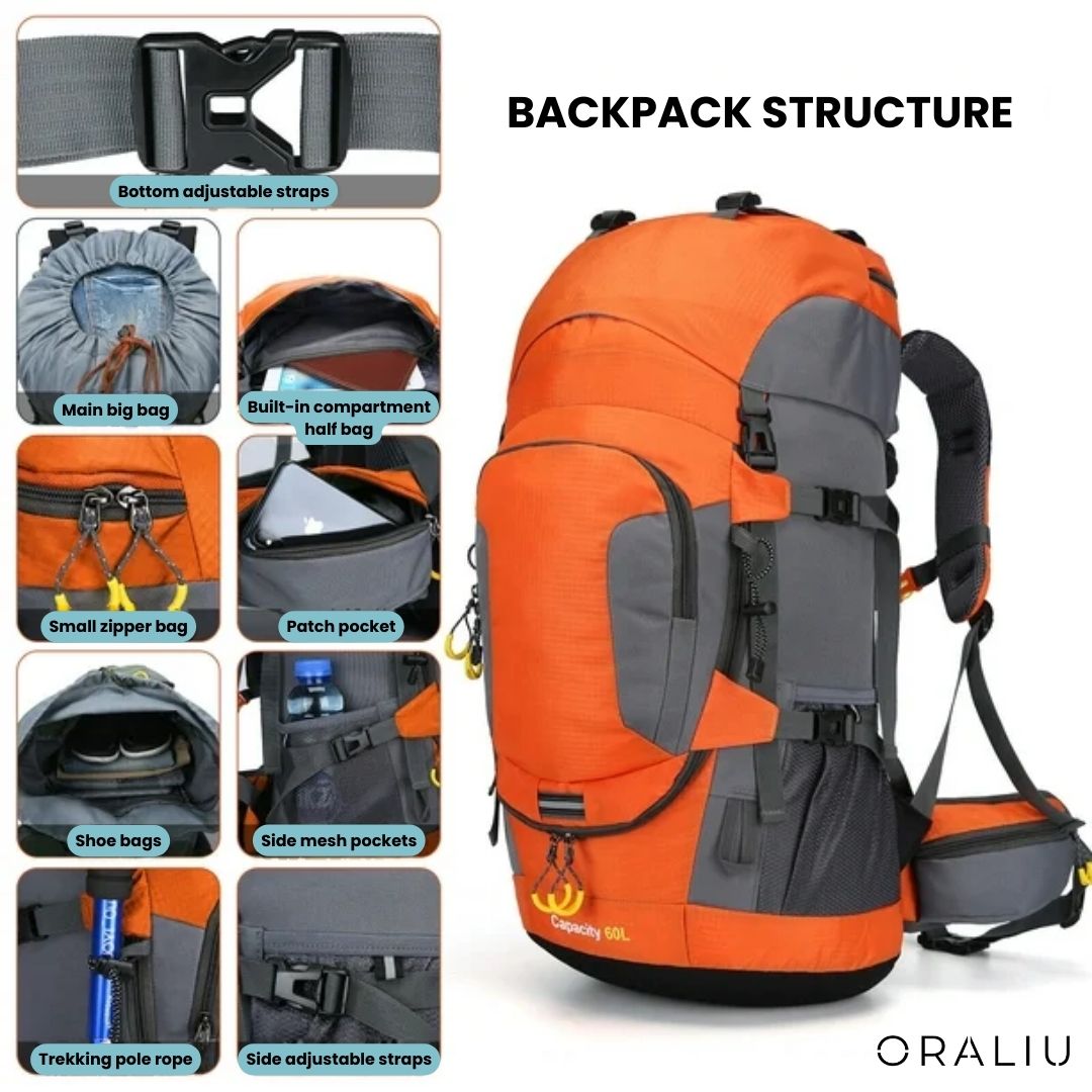 BowLift | 60L Waterproof Backpack – Ultimate Outdoor Backpack for All Adventures