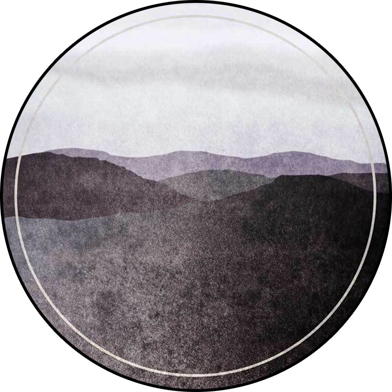 BowLift | Green and Gray Oriental Carpet Polyester Mountain Ombre Pattern Carpet Washable Non-Slip Back Carpet for Living Room