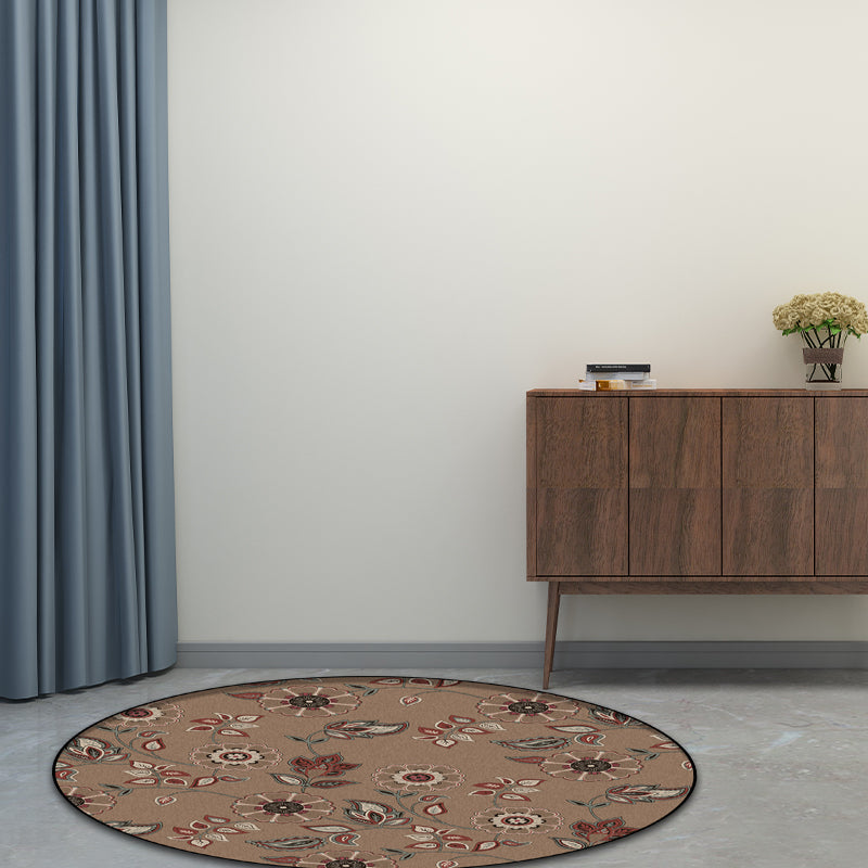 BowLift | Griess Vintage Carpet Polyester Flower and Leaf Pattern Carpet Washable Non-Slip Underlay Carpet for Living Room