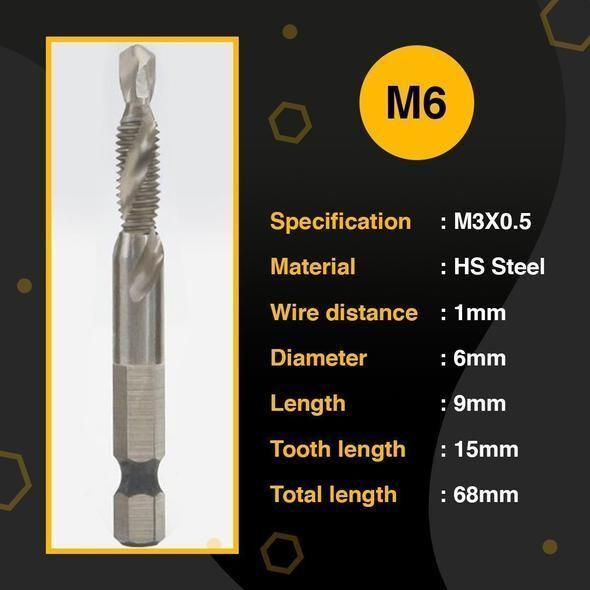 BowLift | 3/6 Pcs Thread Tap Drill Bits Set