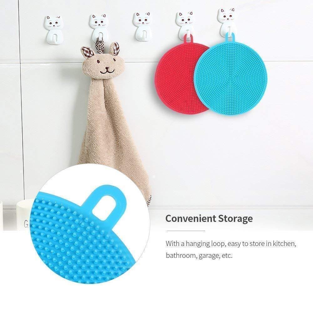BowLift | Food Grade Multi-Function Antibacterial Silicone Scrubber Sponge Cleaning Brush Kitchen , 5pcs