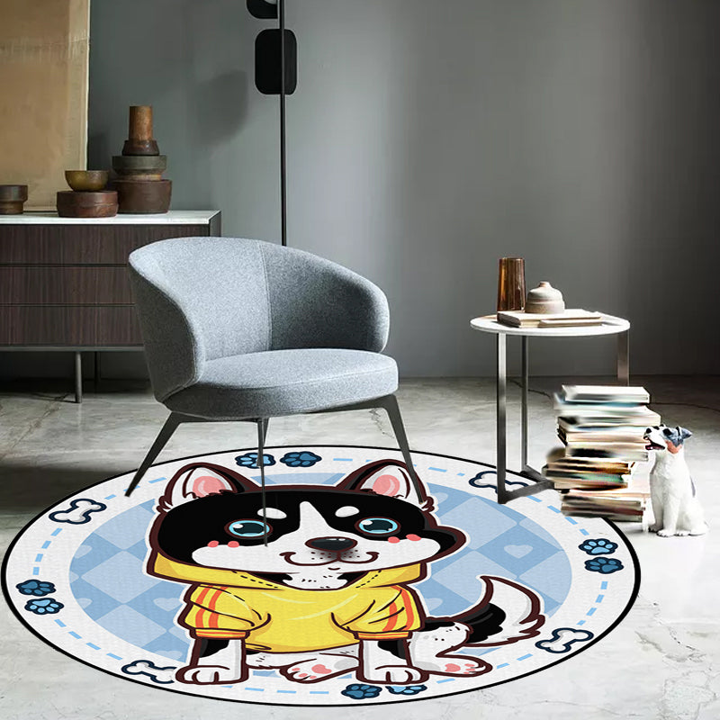 BowLift | Beautiful children's carpet in pink and yellow animal dog banana balloon pattern carpet polyester washable carpet for the children's room