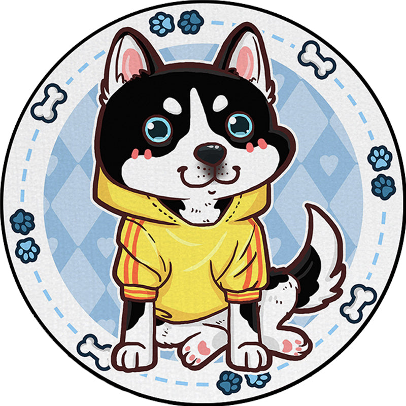 BowLift | Beautiful children's carpet in pink and yellow animal dog banana balloon pattern carpet polyester washable carpet for the children's room