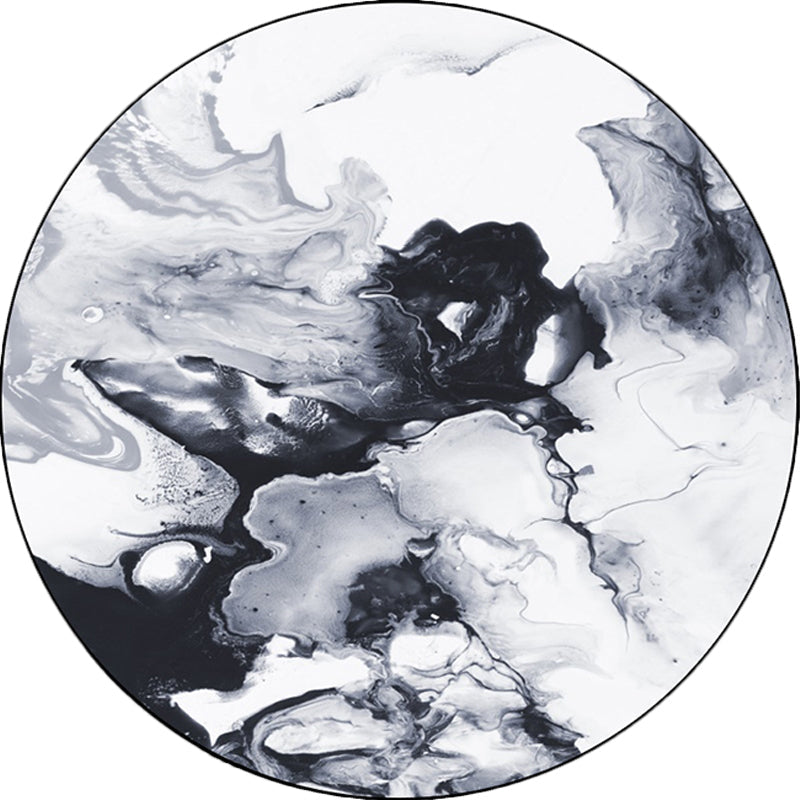 BowLift | Black and White Bedroom Carpet Modern Abstract Oil Painting Pattern Area Rug Polyester Non-Slip Washable Rug