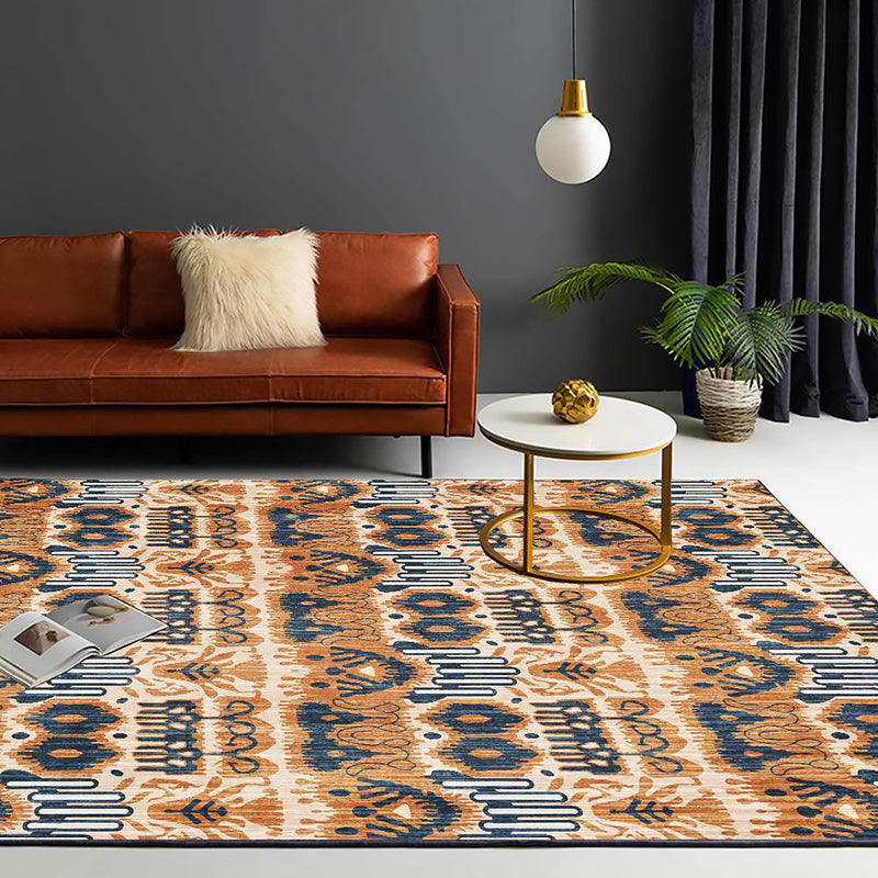 BowLift | Yellow Bedroom Rug Southwest Tribal Pattern Area Rug Polyester Non-slip Stain Resistant Rug