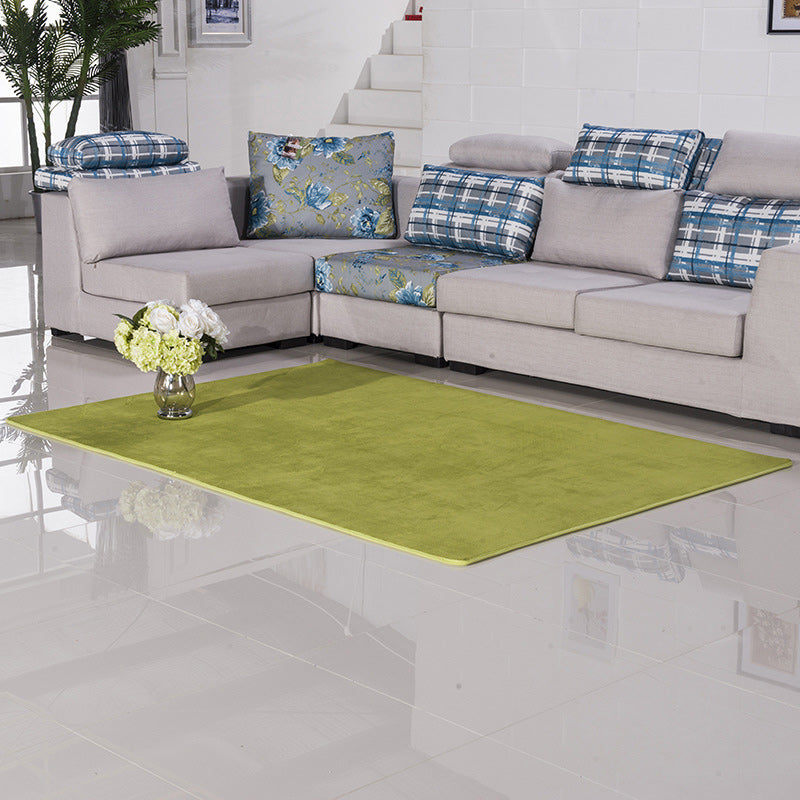 BowLift | Casual Living Room Rug in Green and Pink Solid Color Rug Polyester Pet-Friendly Area Rug