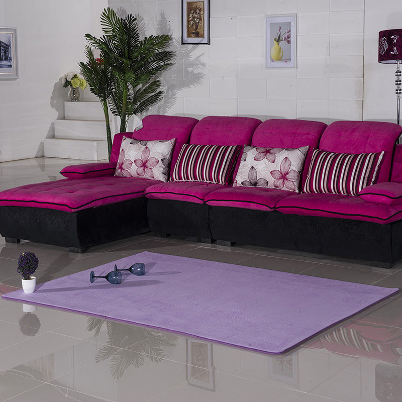 BowLift | Casual Living Room Rug in Green and Pink Solid Color Rug Polyester Pet-Friendly Area Rug