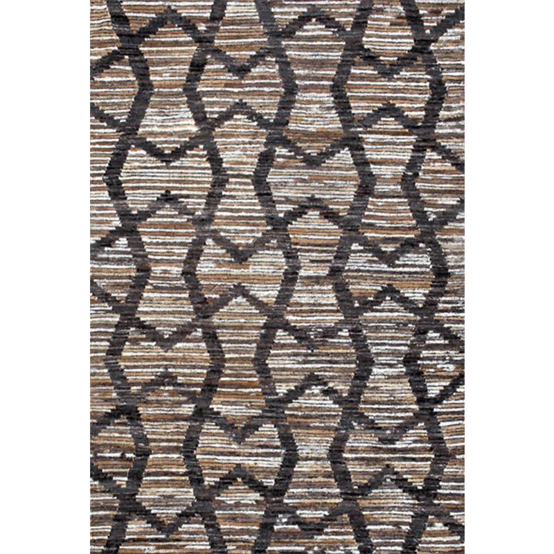 BowLift | Brown Bedroom Carpet Novelty Geometry Stripes Wave Pattern Carpet Polyester Non-Slip Back Carpet