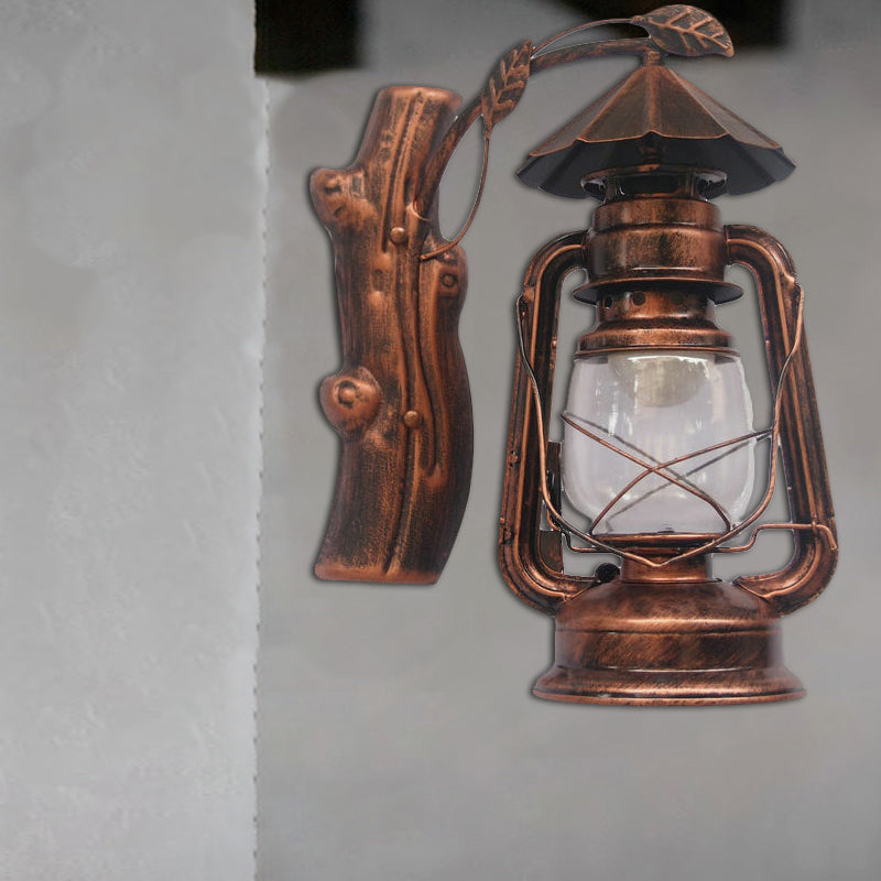 BowLift | Black/Bronze/Copper Kerosene Wall Lighting Coastal Clear Glass 1 Light Outdoor Wall Lamps Light