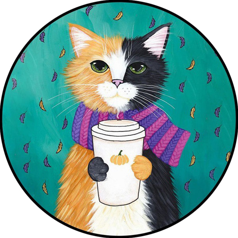 BowLift | Blue and Green Children's Room Rug Children's Animal Dress Cat Leaf Pattern Rug Polyester Washable Rug