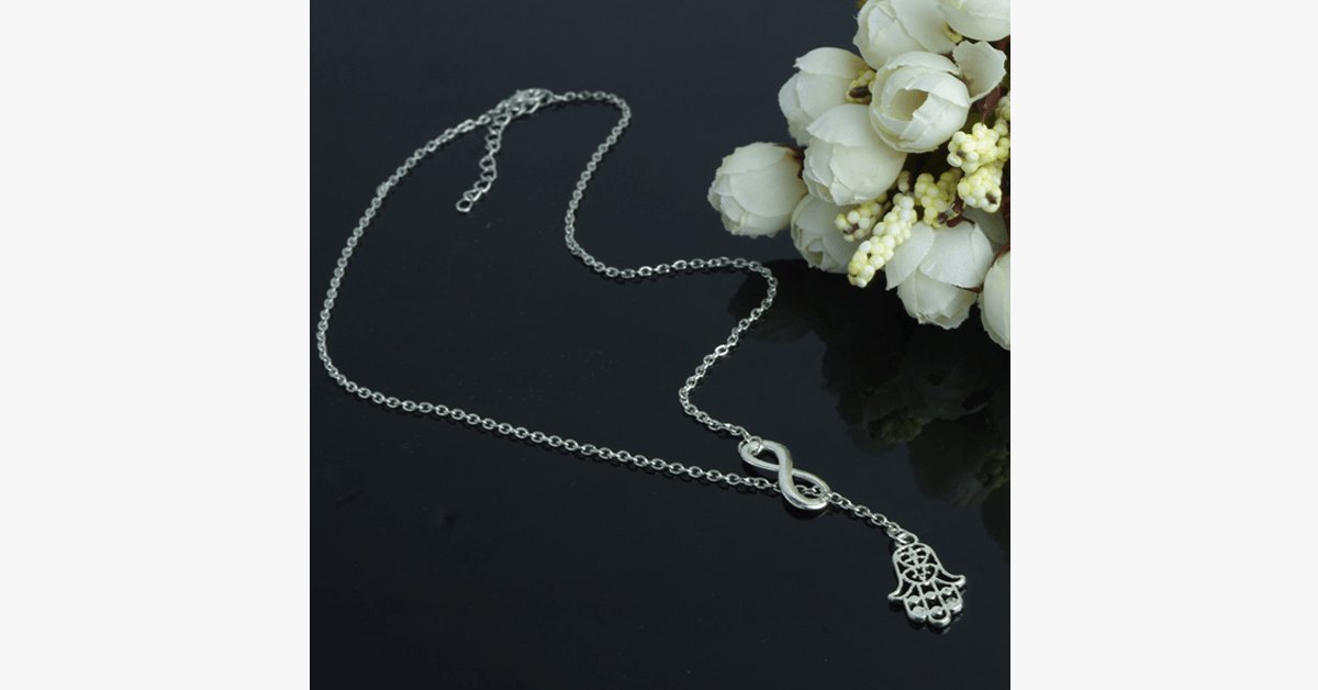 BowLift | Infinite Happiness Pendant Necklace in Silver Color - Gives a fashionable and unique look