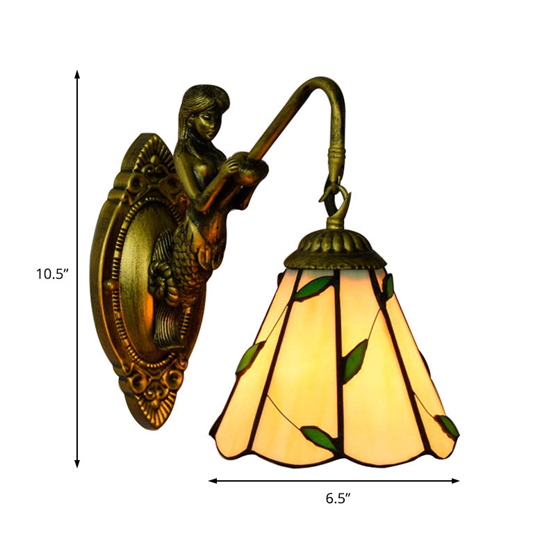 BowLift | 1 Main Installation Lighting Tiffany Lily Blue/Yellow Glass Wall Lamp for Hallway