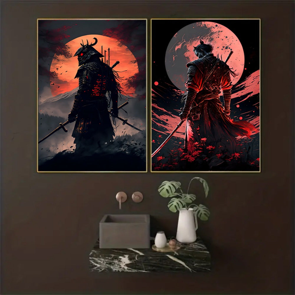 BowLift | BlossomBlade - Samurai Canvas Art with Cherry Blossoms