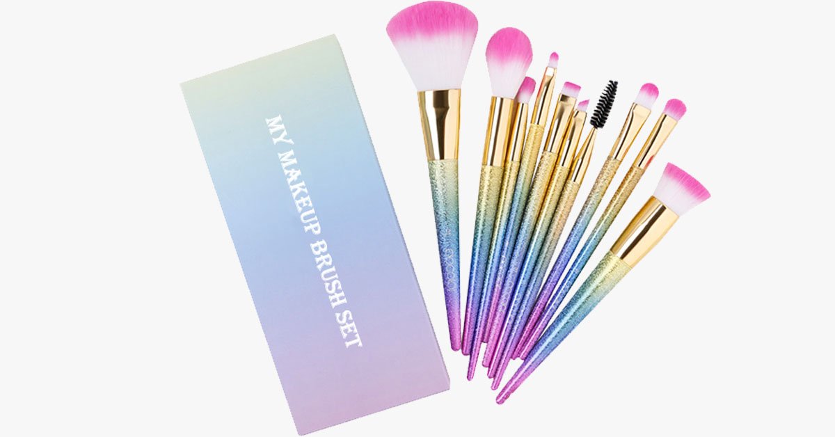 BowLift | Set of 10 glittering makeup brushes - Ready to give you any look you desire!