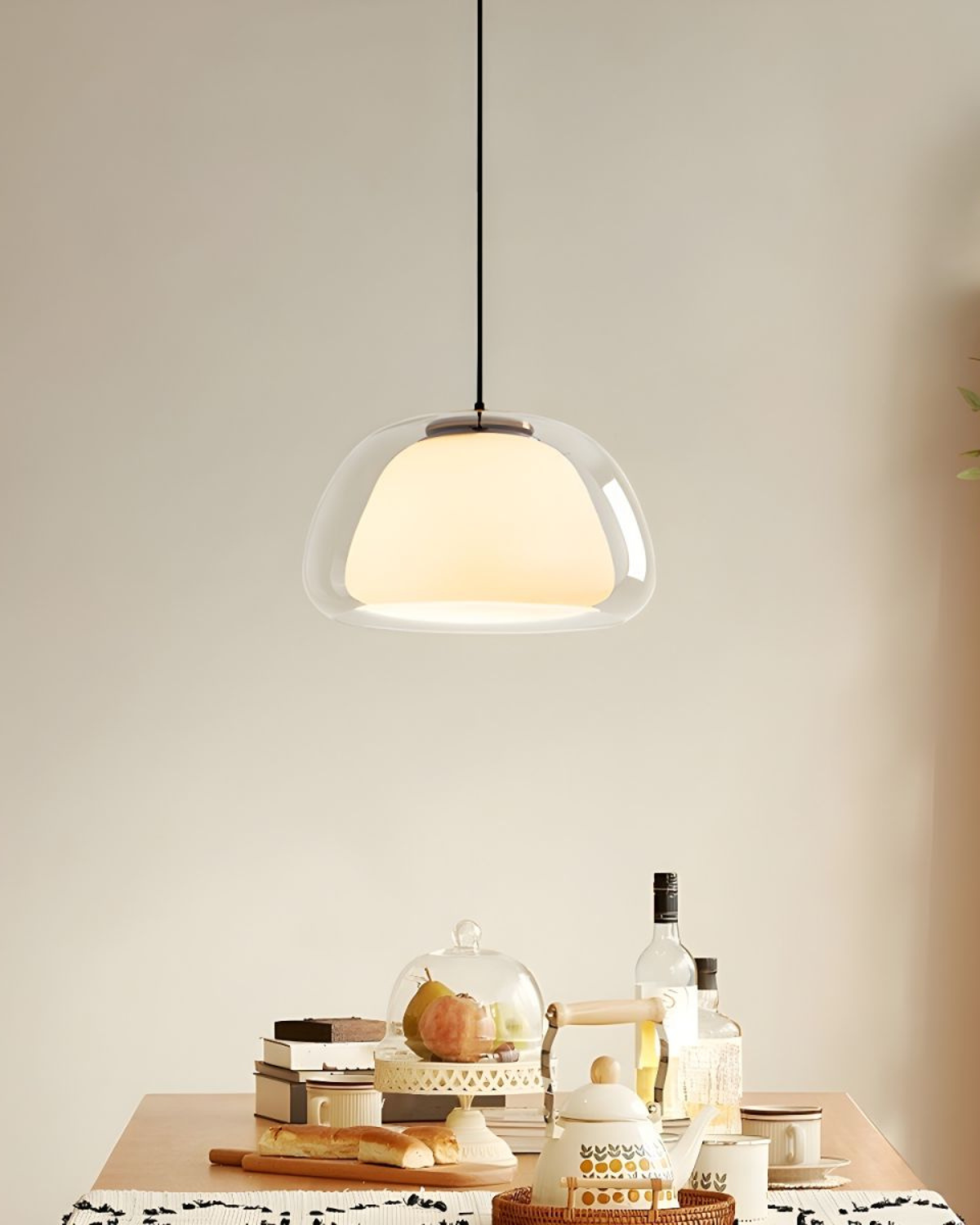 BowLift | Elegant Lamp in the Form of a Glass Dome with Crystal Accent