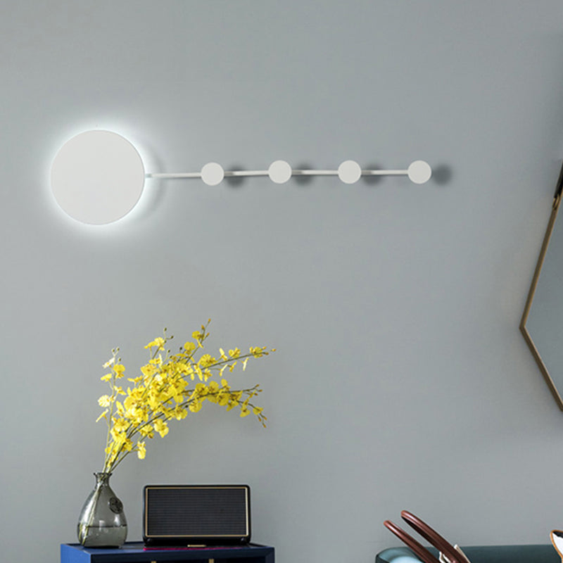 BowLift | Circle Wall Mount Lights Modernist Metal Black/White LED Wall Light with Hooks Design in Warm/White Light