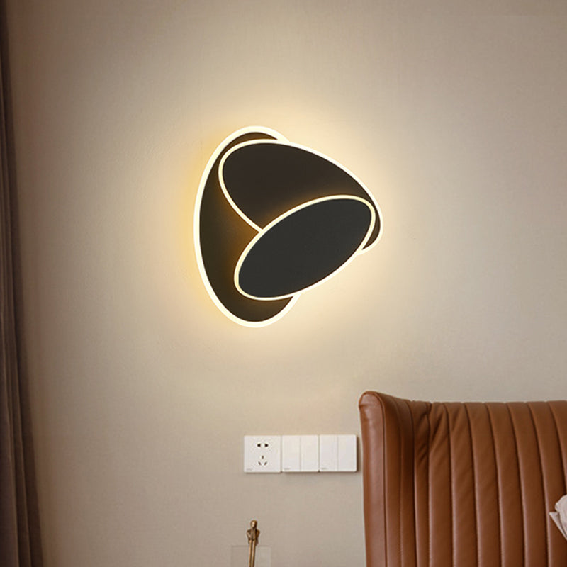 BowLift | Black/White Round Rotatable Wall Mount Lighting Modernist LED Acrylic Wall Light Fixture in Warm/White Light