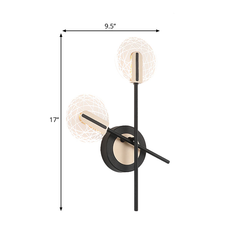BowLift | Black Round Wall Light Fixture Modern LED Metal Wall Lamp Lighting in Warm/White Light