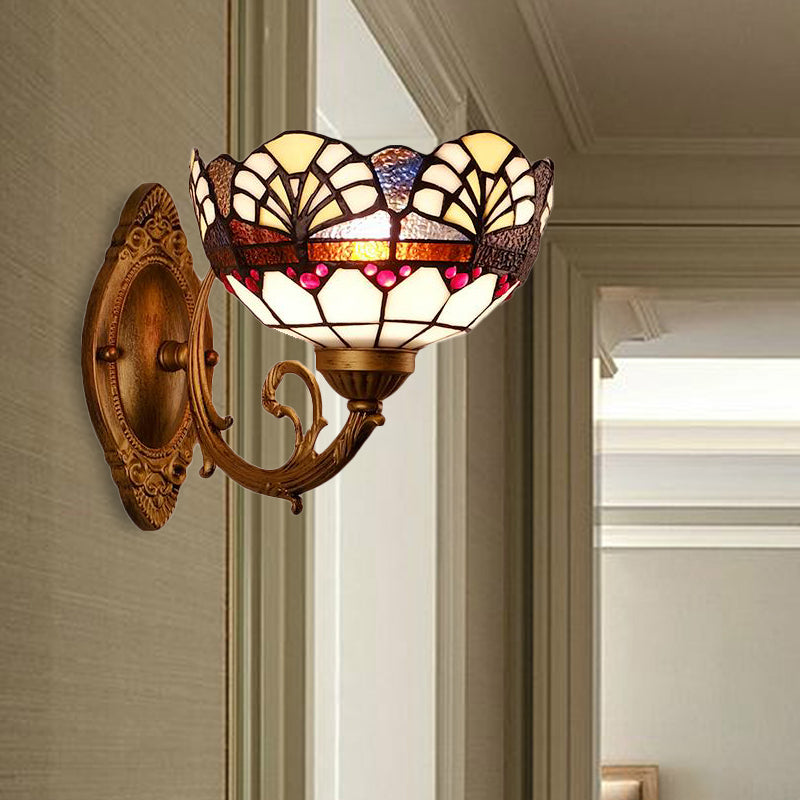BowLift | Stained Glass Wall Lighting Loft Vintage 1 Light Wall Lamp for Living Room