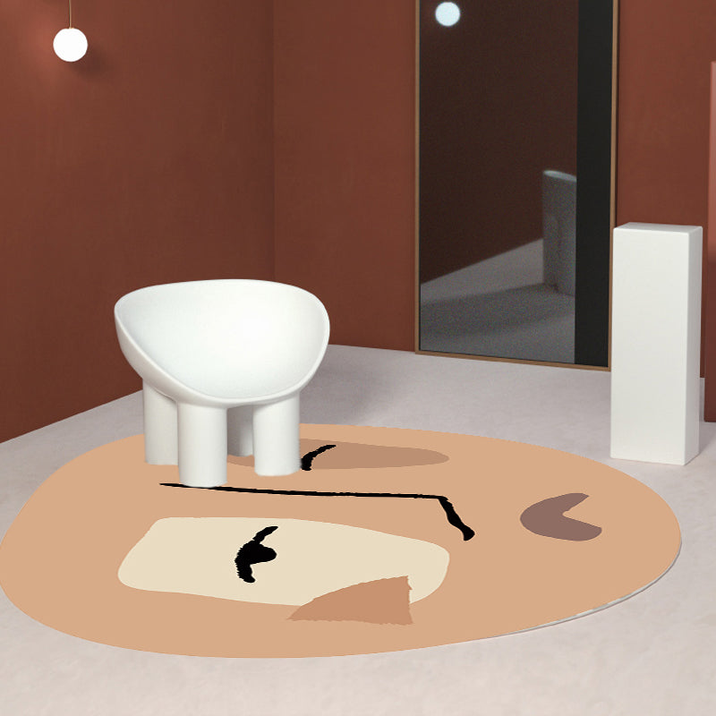 BowLift | Brown irregular bedroom rug novelty abstract painting pattern area rug polyester pet-friendly rug