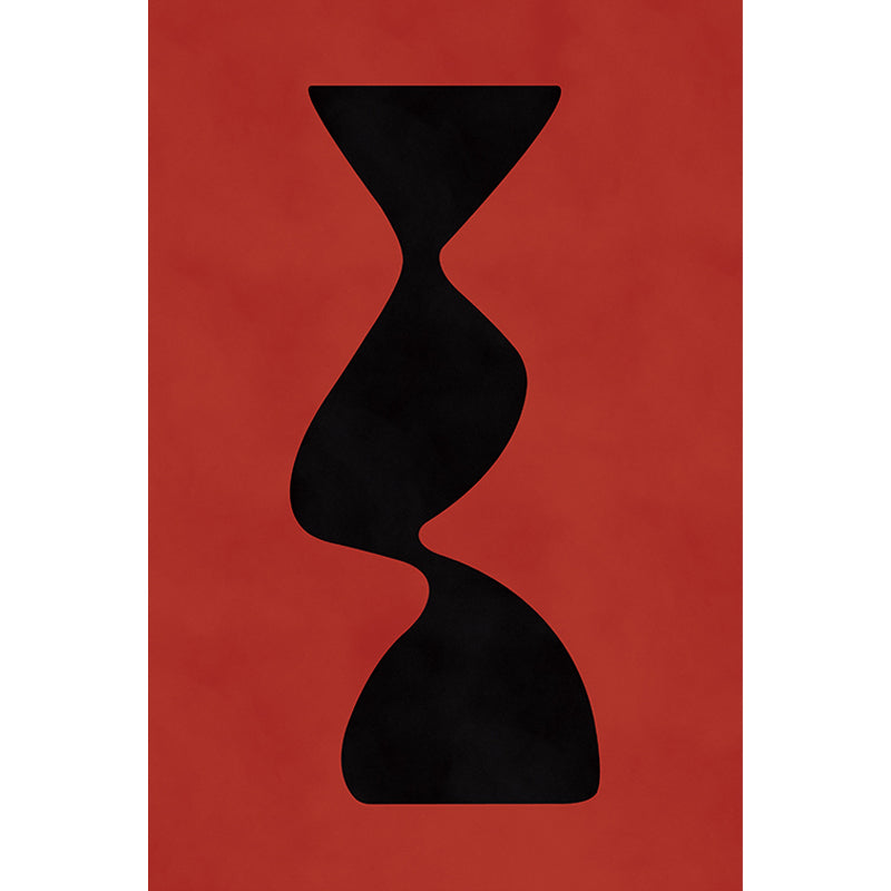 BowLift | Black and Red Abstract Area Rug Polyester Modern Rug Washable Pet Friendly Carpet for Living Room