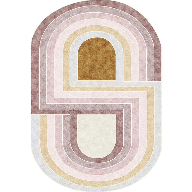 BowLift | Pink Bedroom Carpet Novelty Color Block Pattern Area Rug Polyester Machine Washable Carpet