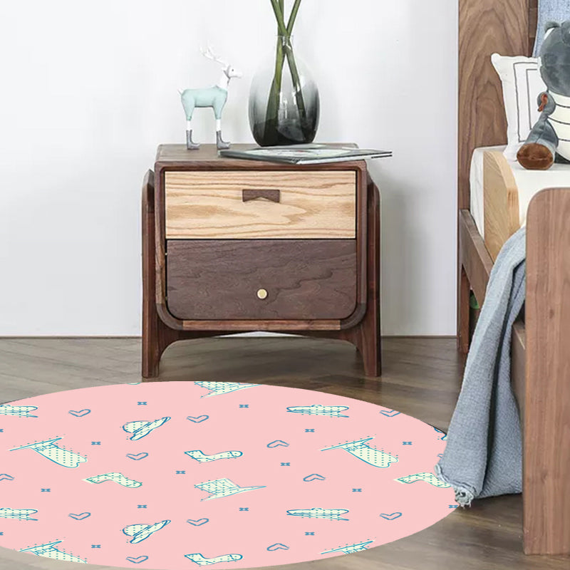 BowLift | Pink and Purple Children's Carpet Polyester Diamond and Sock Pattern Carpet Pet Friendly Washable Non-Slip Back Rug for Decoration