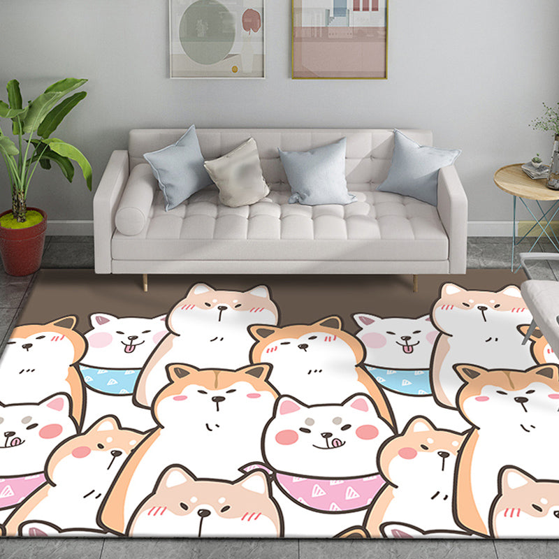 BowLift | Funky Cartoon Bear Pattern Carpet Multicolor Kids Carpet Polyester Pet Friendly Washable Area Rug for Nursery