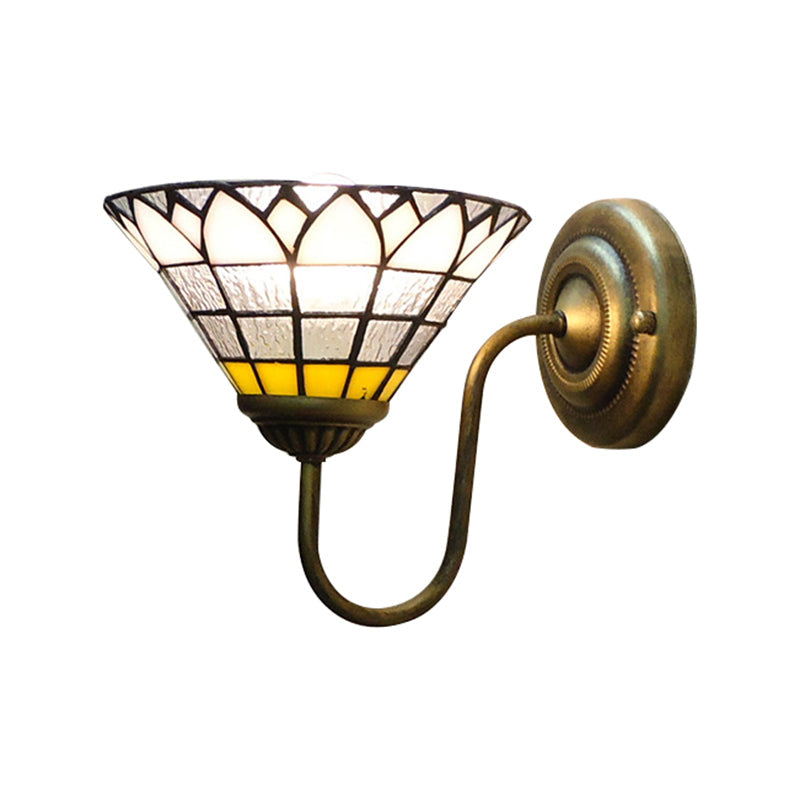 BowLift | 1 head wall light fixture Baroque lotus clear dimple glass wall lamp for corridor