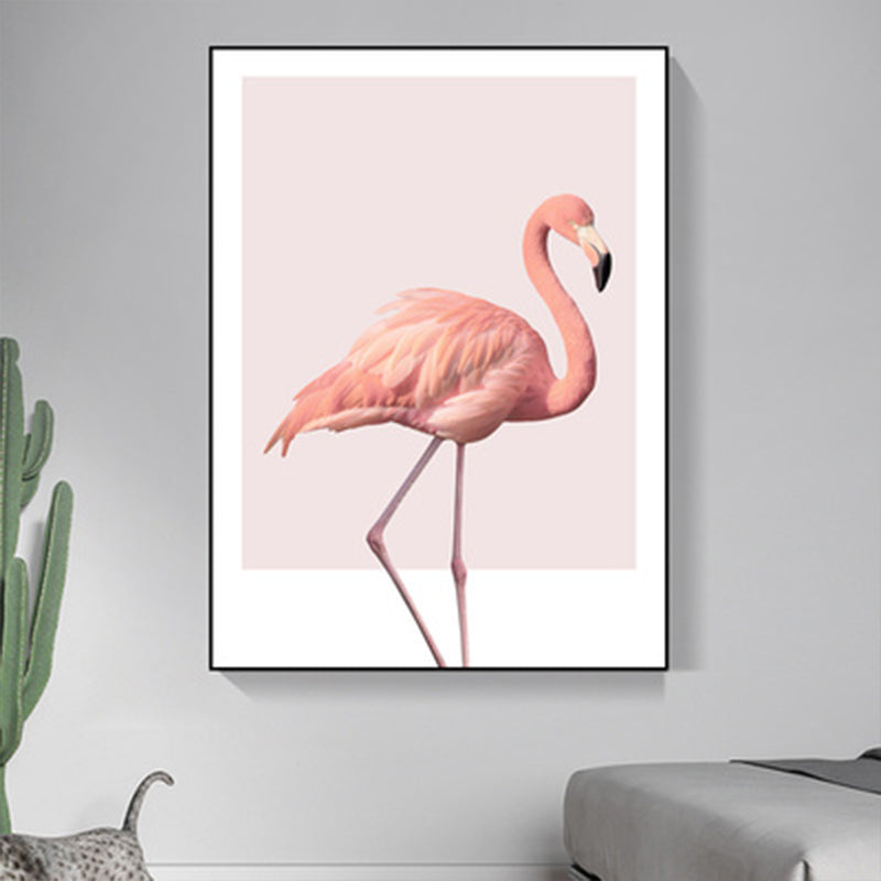 BowLift | Pink Flamingo Canvas Art Woven Tropical Girls Bedroom Wall Decor, Multiple Sizes