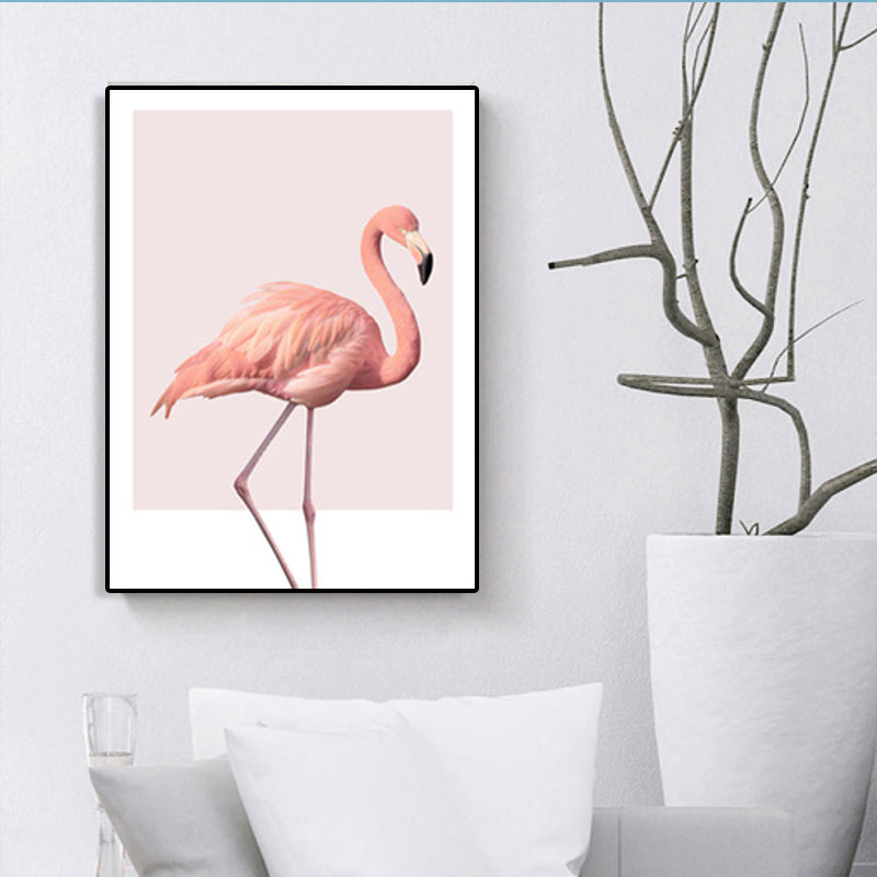 BowLift | Pink Flamingo Canvas Art Woven Tropical Girls Bedroom Wall Decor, Multiple Sizes