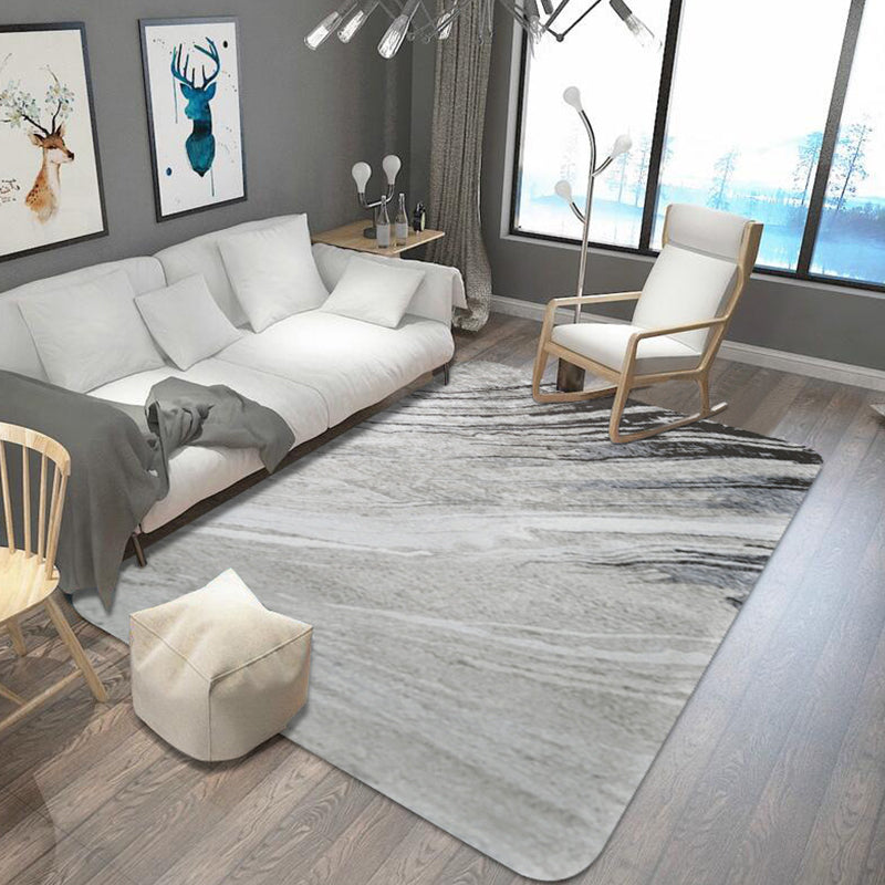 BowLift | Funky Abstract Rug Gray Shabby Chic Rug Polyester Pet Friendly Non-Slip Mat Washable Rug for the Living Room