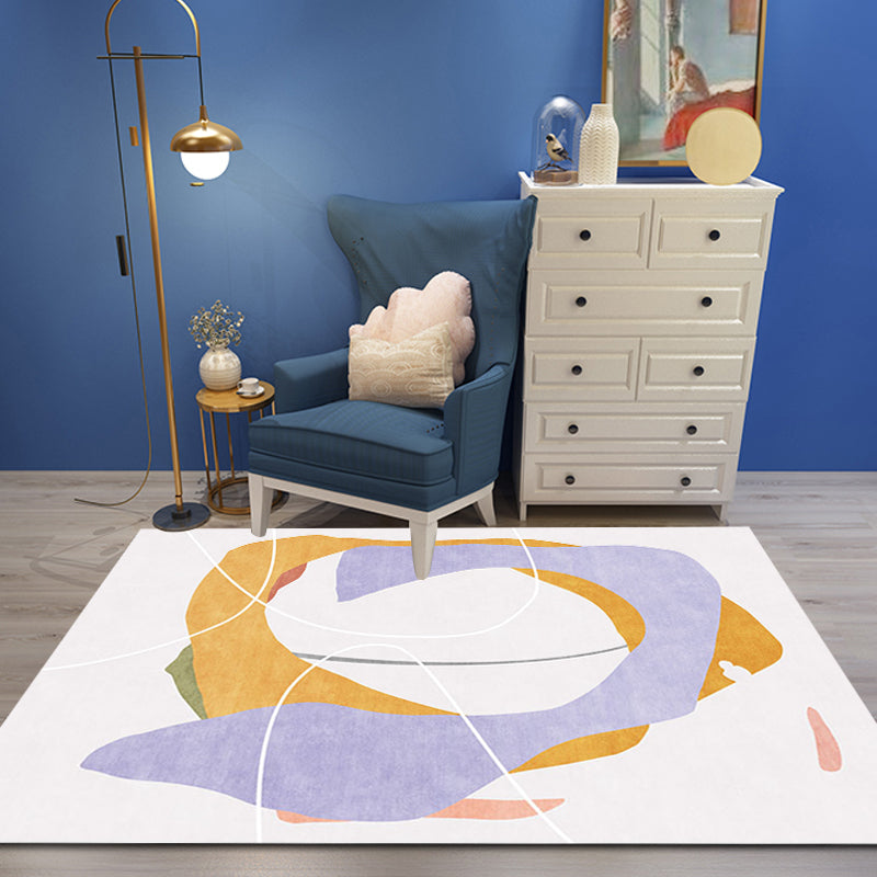 BowLift | Creative Multicolor Modernist Carpet Polyester Abstract Carpet Washable Pet-Friendly Non-Slip Rug for Living Room