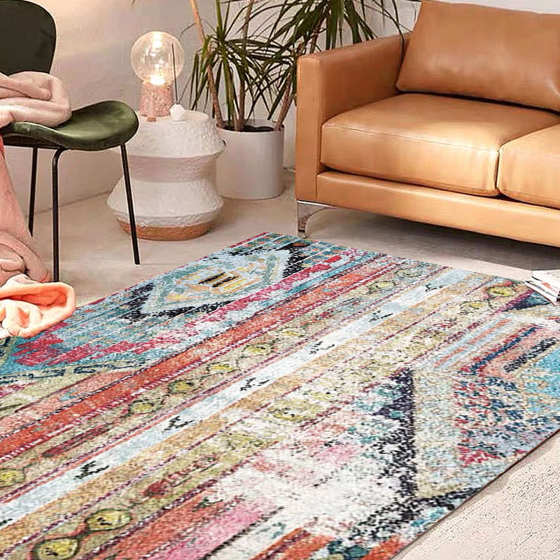 BowLift | Bohemian Tribal Pattern Rug More Colors Polyester Rug Machine Washable Non-Slip Back Rug for Living Room