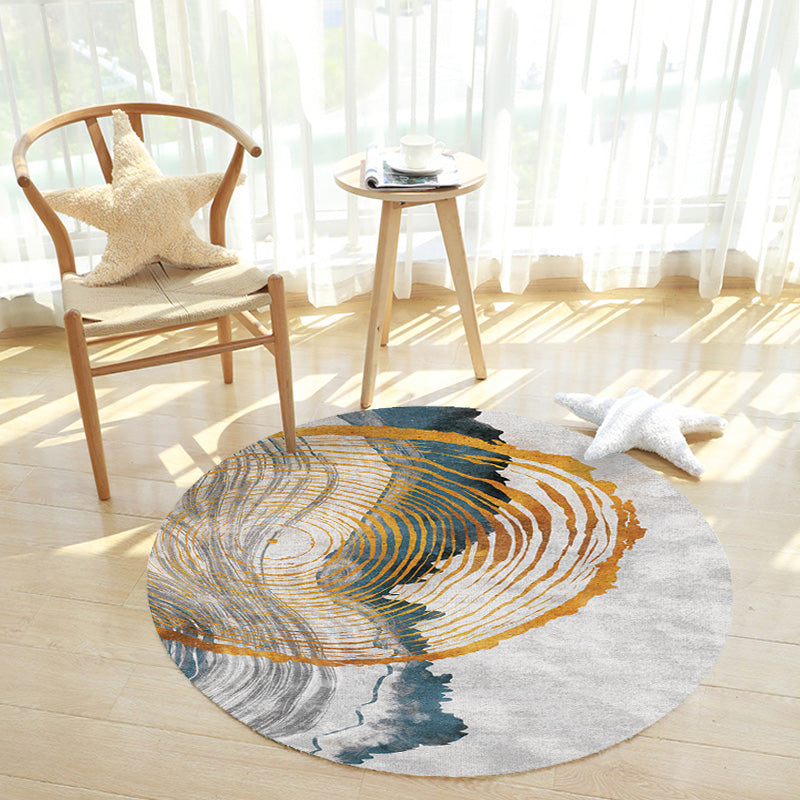 BowLift | Contemporary watercolour patterned rug with twist stripes Multi-colour polyester rug Non-slip backing Washable Pet-friendly rug for bedroom
