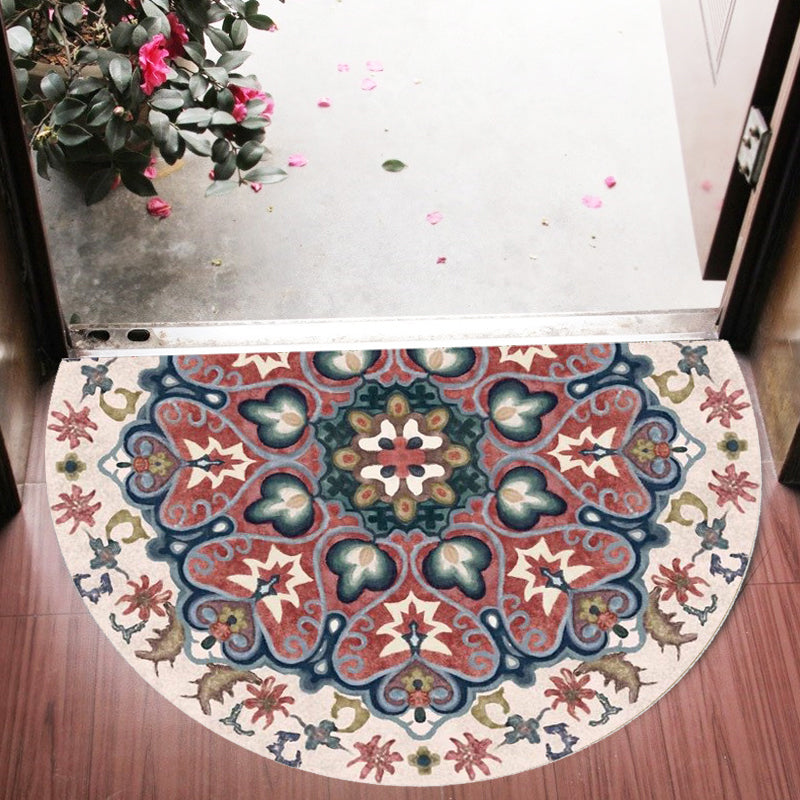 BowLift | Bohemian Floral Pattern Rug Multicolor Polyester Rug Machine Washable Non-Slip Back Rug for Living Room