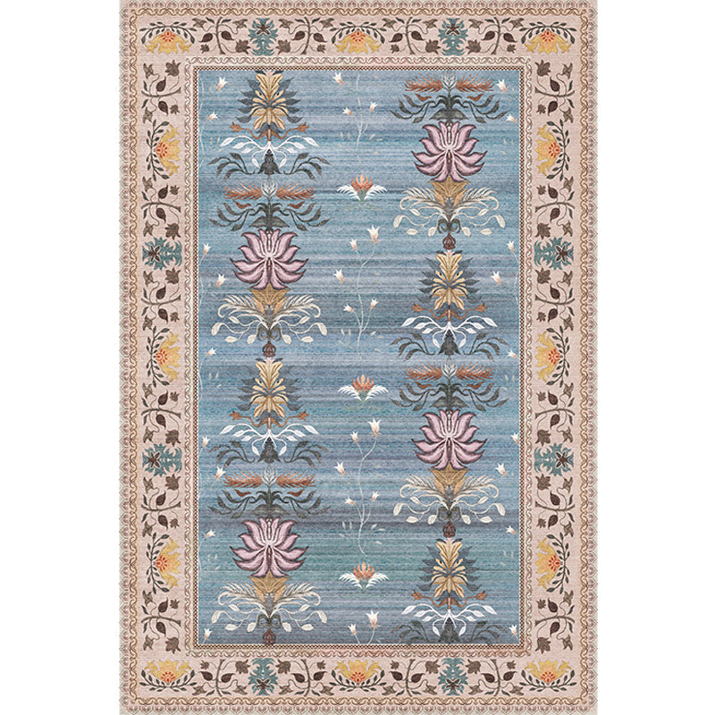 BowLift | Pink Shabby Chic Carpet Polyester Tribal Floral Pattern Carpet Pet-Friendly Washable Non-Slip Back Carpet for Decoration