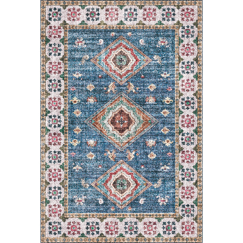 BowLift | Pink Shabby Chic Carpet Polyester Tribal Floral Pattern Carpet Pet-Friendly Washable Non-Slip Back Carpet for Decoration