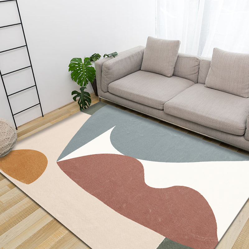 BowLift | Unique Multicolor Modernist Carpet Polyester Color Block Carpet Washable Pet Friendly Non-Slip Rug for Living Room