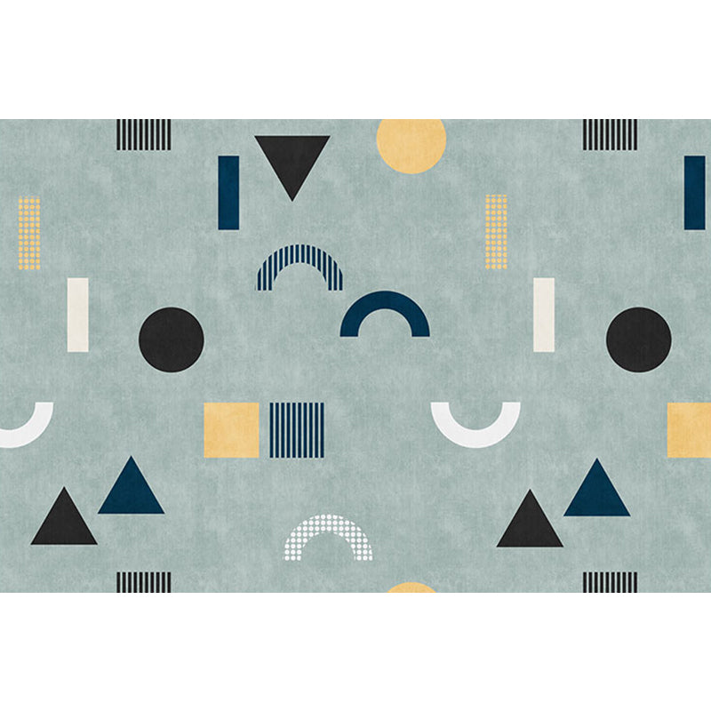 BowLift | Casual Modernism Area Rug Green Geometric Pattern Area Rug Pet Friendly Non-Slip Washable Area Rug for Decoration