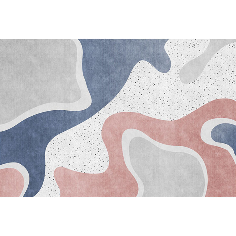 BowLift | Pink and Blue Color Block Rug Polyester Modern Rug Washable Non-Slip Pet-Friendly Area Rug for the Living Room