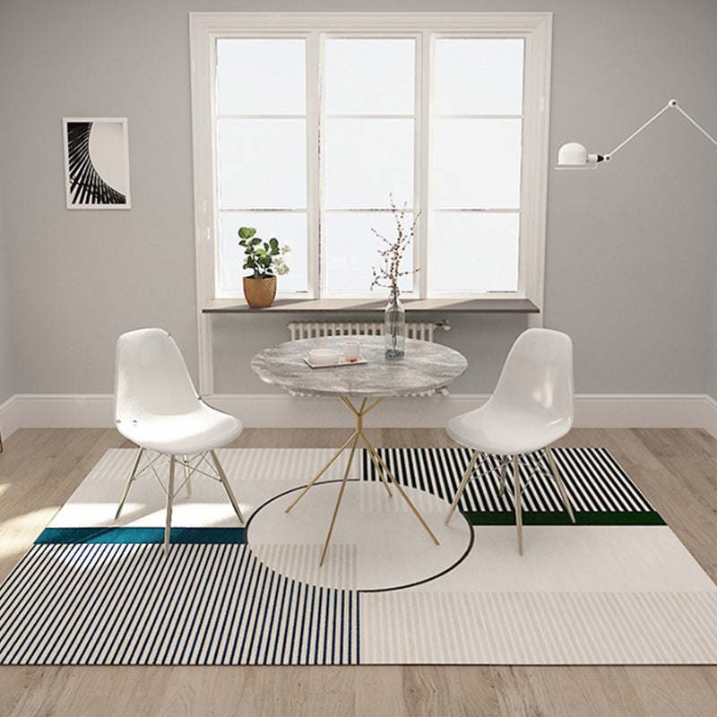 BowLift | Funky Modernism Rug Green and Gray Geometric and Checkered Pattern Rug Pet Friendly Non-Slip Washable Area Rug for Decoration