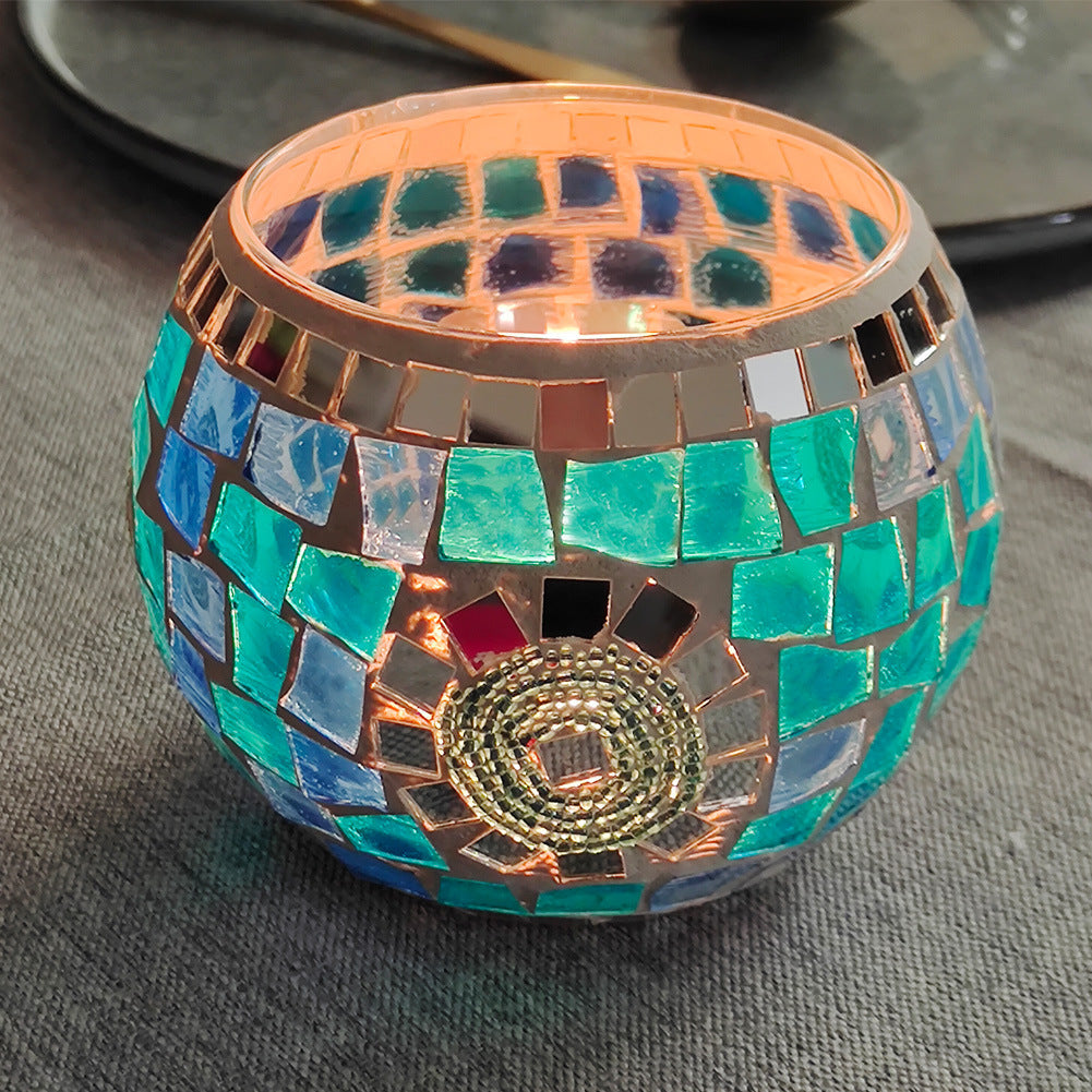 BowLift | European Retro Glass Mosaic Tealight Holder