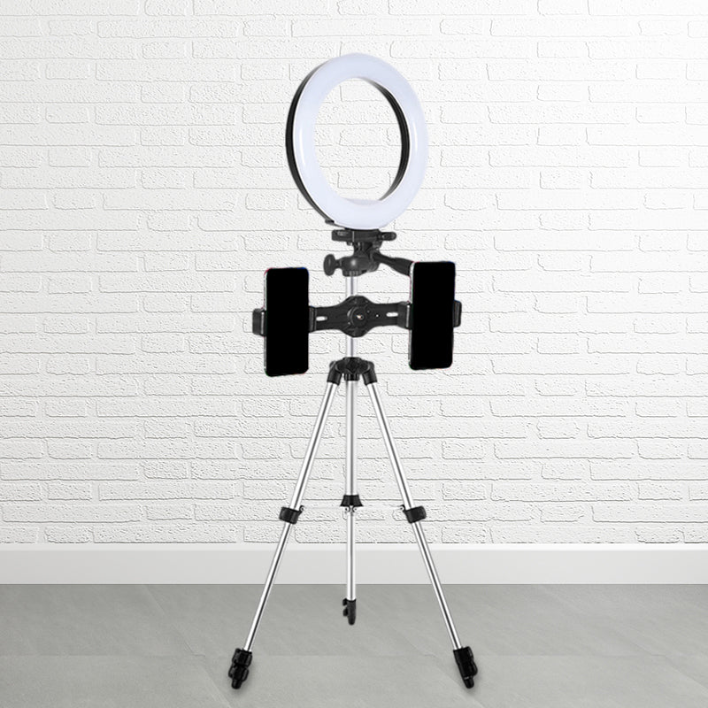 BowLift | Circle Metallic Vanity Lighting Modern Style Black USB LED Fill Flash Light with Tripod Design