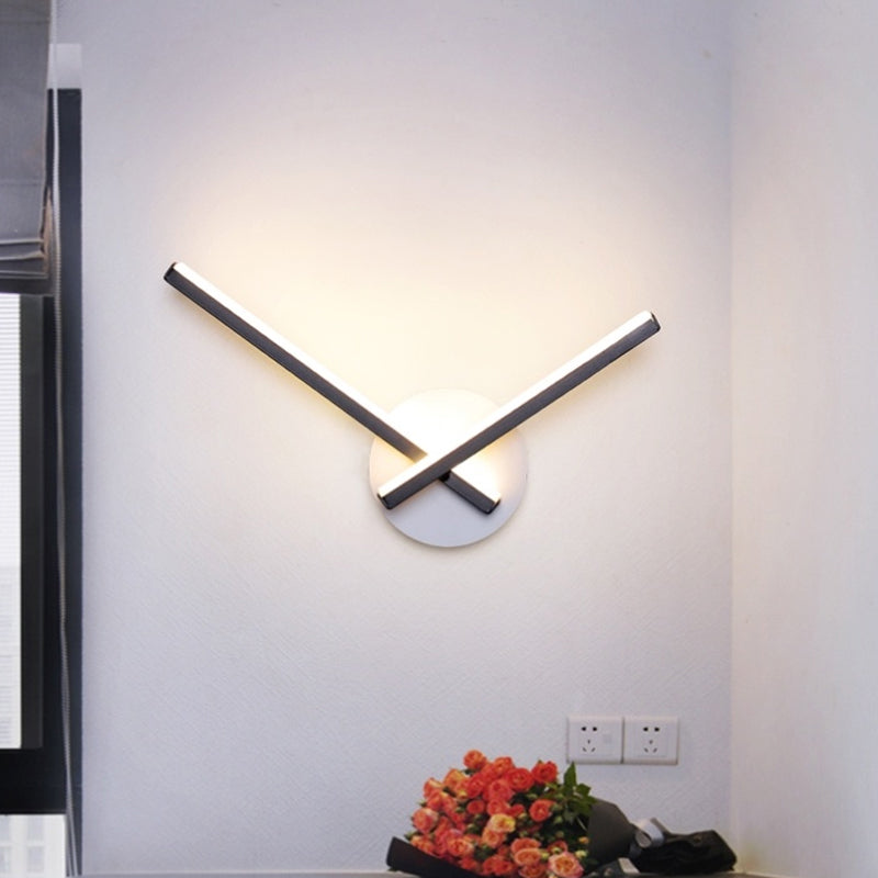 BowLift | Acrylic Cross Wall Lighting Ideas Minimalism Black/White LED Wall Lamp in Warm/White Light for Nightstand