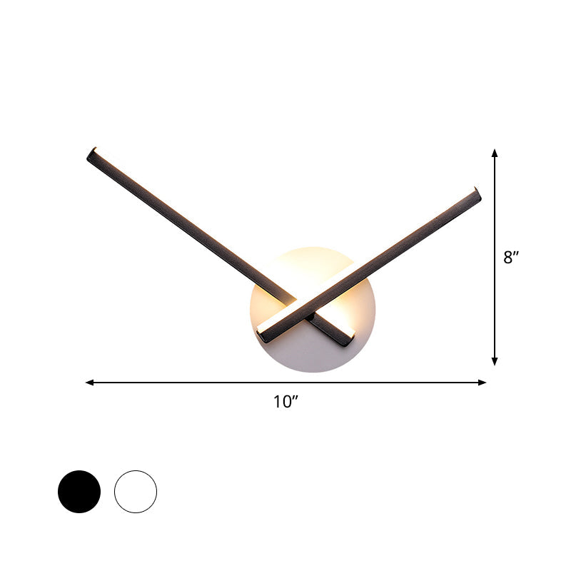 BowLift | Acrylic Cross Wall Lighting Ideas Minimalism Black/White LED Wall Lamp in Warm/White Light for Nightstand