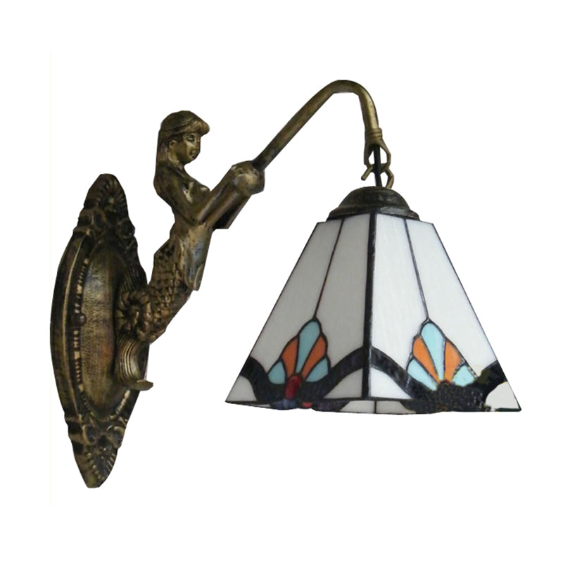 BowLift | 1 head wall-mounted light fixture Tiffany pyramid white glass wall light for corridor